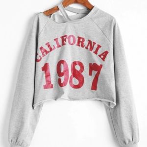 California 1987 Sweat Court à Découpes D'épaule